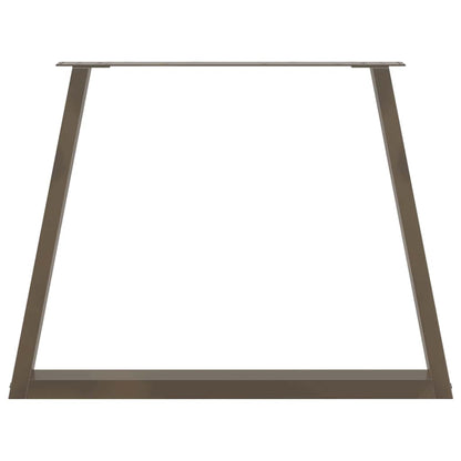 Dining Table Legs V-Shape 2 pcs Natural Steel 100x(72-73.3) cm Steel