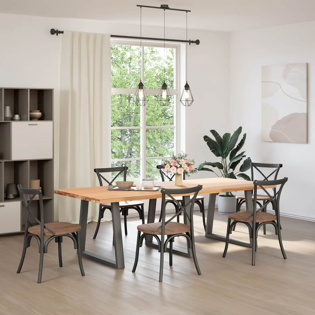 Dining Table Legs V-Shape 3 pcs Anthracite 80x(72-73.3) cm Steel