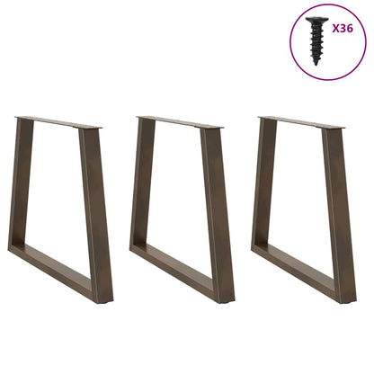 Dining Table Legs V-Shape 3 pcs Natural Steel 80x(72-73.3) cm Steel