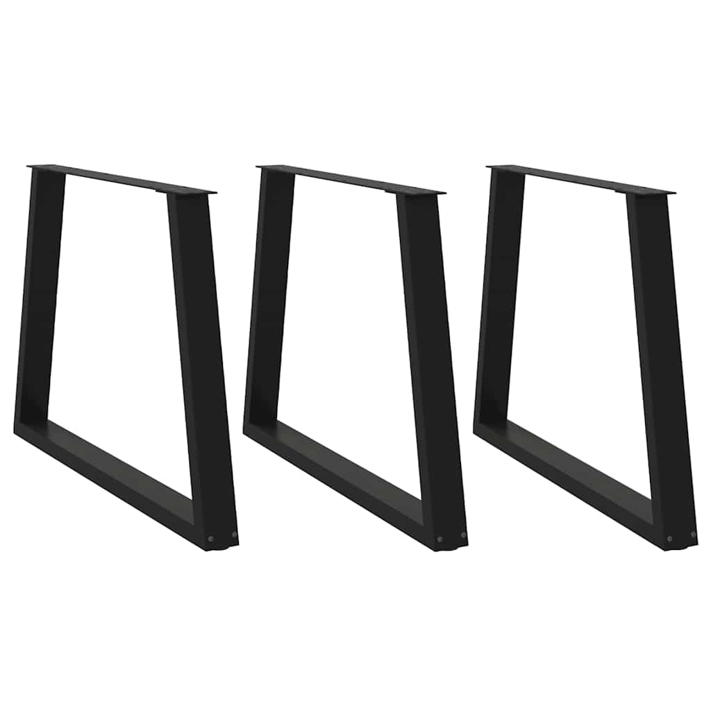 Dining Table Legs V-Shape 3 pcs Black 100x(72-73.3) cm Steel