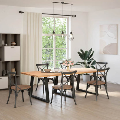 Dining Table Legs V-Shape 3 pcs Black 100x(72-73.3) cm Steel