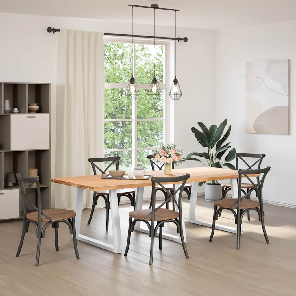 Dining Table Legs V-Shape 3 pcs White 100x(72-73.3) cm Steel