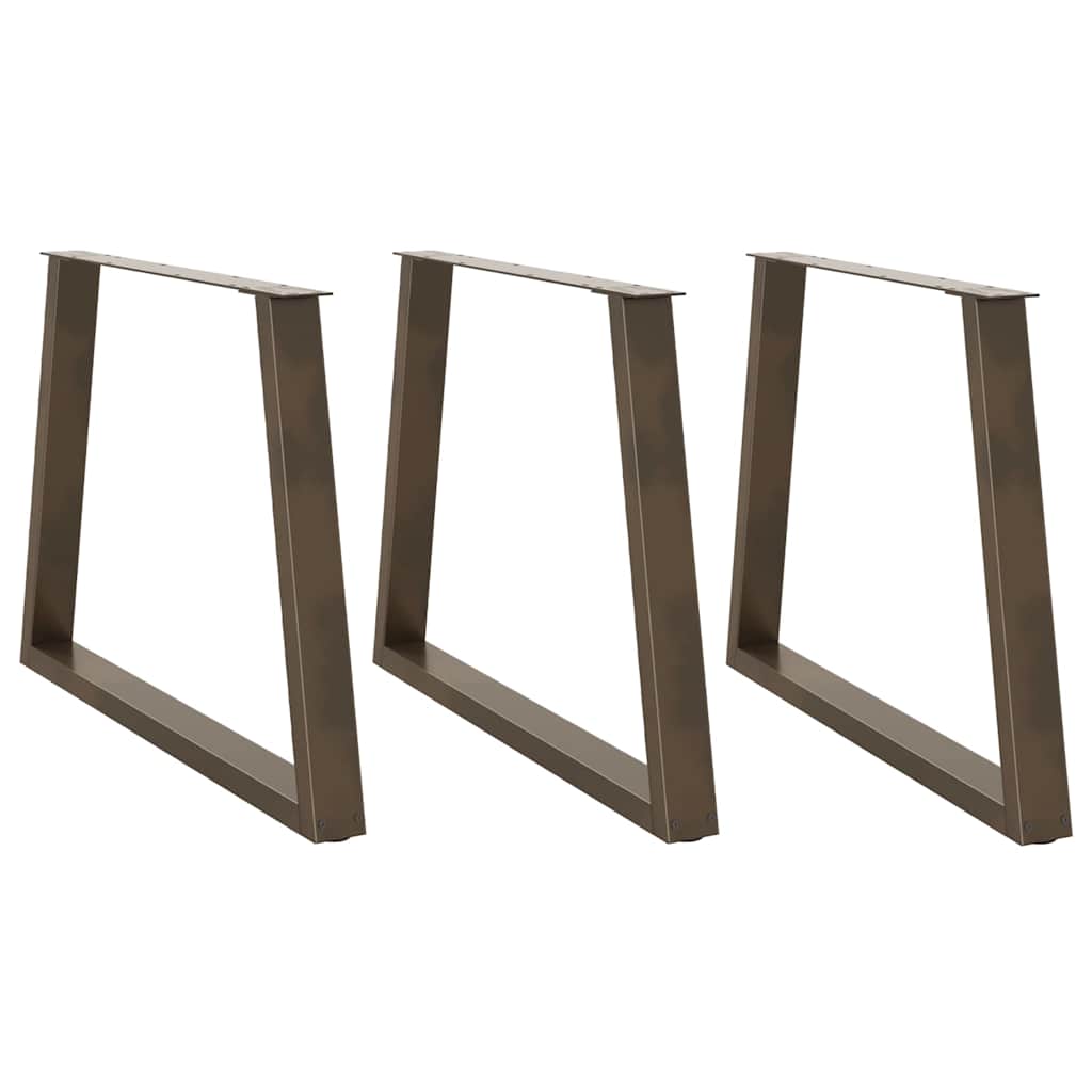 Dining Table Legs V-Shape 3 pcs Natural Steel 100x(72-73,3) cm Steel