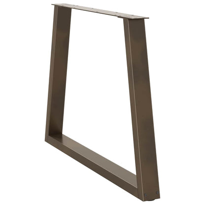 Dining Table Legs V-Shape 3 pcs Natural Steel 100x(72-73,3) cm Steel