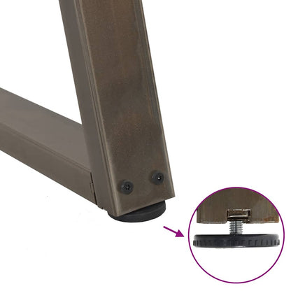 Dining Table Legs V-Shape 3 pcs Natural Steel 100x(72-73,3) cm Steel