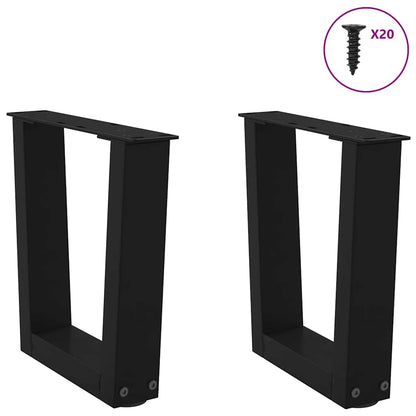 Coffee Table Legs V-Shape 2 pcs Black 40x(30-31.3) cm Steel