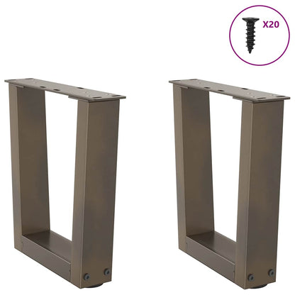 Coffee Table Legs V-Shape 2 pcs Natural Steel 40x(30-31.3) cm Steel