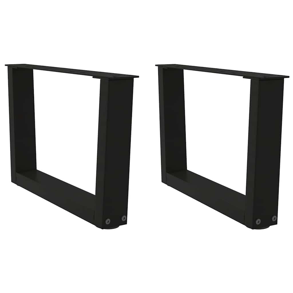 Coffee Table Legs V-Shape 2 pcs Black 60x(30-31.3) cm Steel