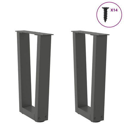 Coffee Table Legs V-Shape 2 pcs Anthracite 28x(42-43.3) cm Steel