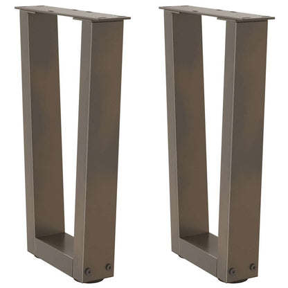 Coffee Table Legs V-Shape 2 pcs Natural Steel 28x(42-43.3) cm Steel