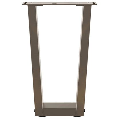 Coffee Table Legs V-Shape 2 pcs Natural Steel 28x(42-43.3) cm Steel