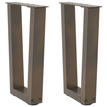Coffee Table Legs V-Shape 2 pcs Natural Steel 38x(42-43.3) cm Steel