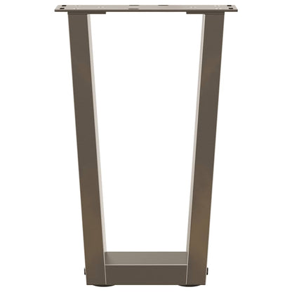 Coffee Table Legs V-Shape 2 pcs Natural Steel 38x(42-43.3) cm Steel
