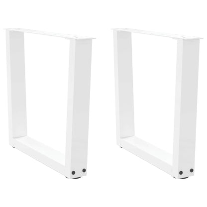 Coffee Table Legs V-Shape 2 pcs White 50x(42-43.3) cm Steel