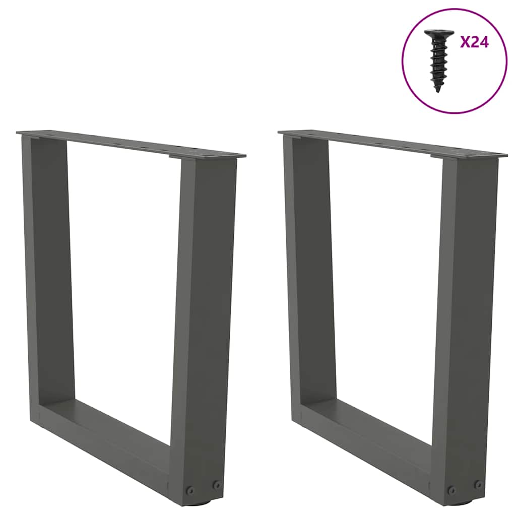 Coffee Table Legs V-Shape 2 pcs Anthracite 50x(42-43.3) cm Steel