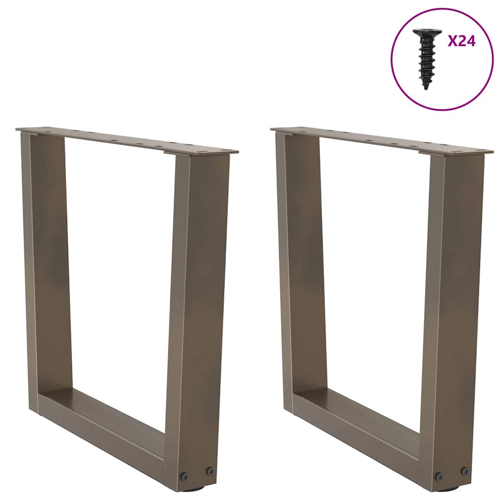Coffee Table Legs V-Shape 2 pcs Natural Steel 50x(42-43.3) cm Steel