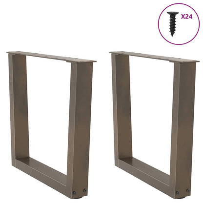 Coffee Table Legs V-Shape 2 pcs Natural Steel 50x(42-43.3) cm Steel