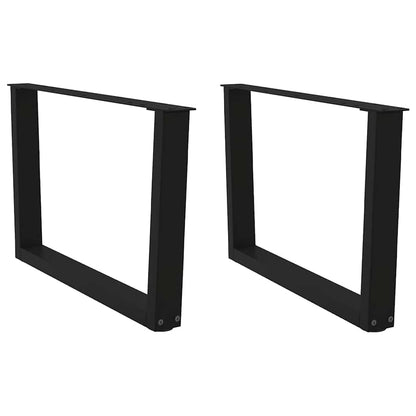 Coffee Table Legs V-Shape 2 pcs Black 70x(42-43.3) cm Steel