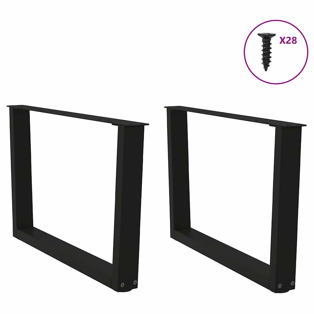 Coffee Table Legs V-Shape 2 pcs Black 70x(42-43.3) cm Steel