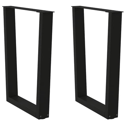 Dining Table Leg | Black | Powder-coated steel | 60 cm wide