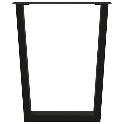 Dining Table Legs V-Shape 2 pcs Black 60x(72-73.3) cm Steel