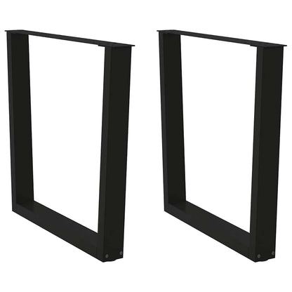 Dining Table Legs V-Shape 2 pcs Black 90x(72-73.3) cm Steel