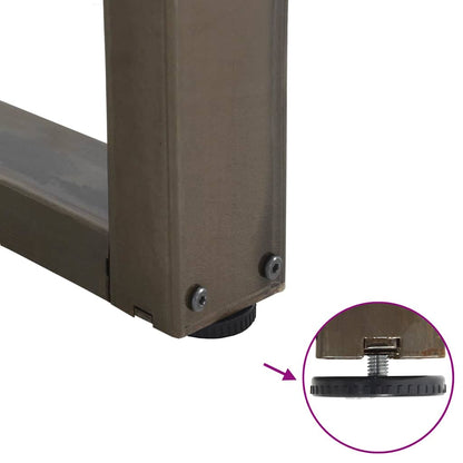Dining Table Legs V-Shape 3 pcs Natural Steel 90x(72-73.3) cm Steel