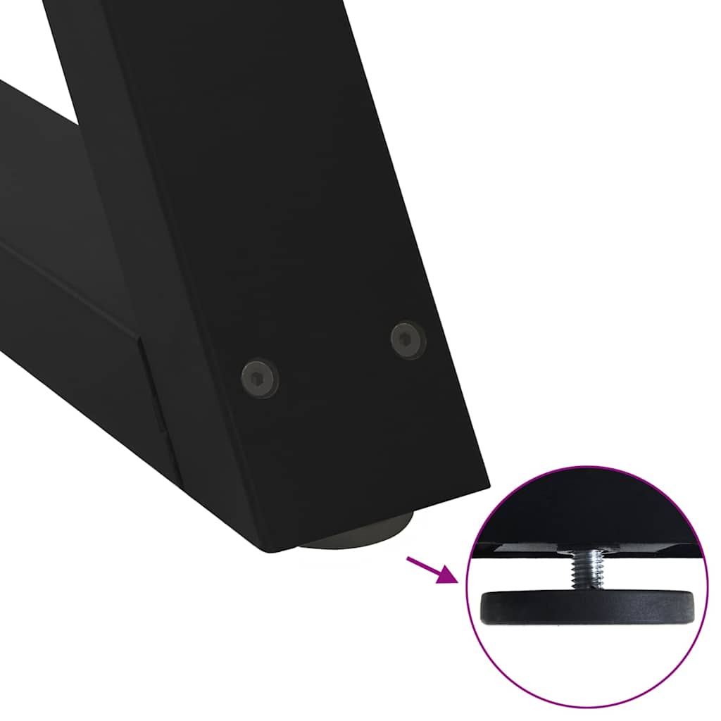 Coffee Table Legs 2 pcs Black 60x(30-31.3) cm Steel