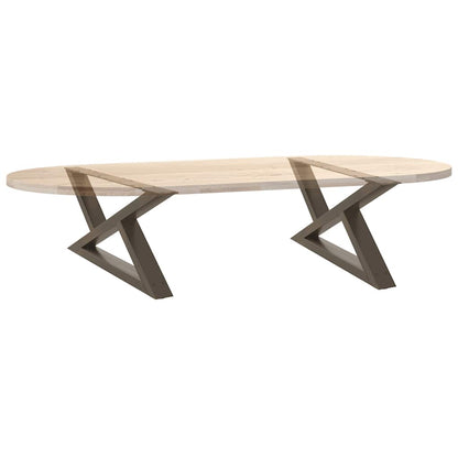 Coffee Table Legs 2 pcs Natural Steel 70x(30-31.3) cm Steel