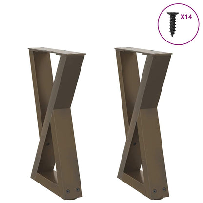 Coffee Table Legs 2 pcs Natural Steel 28x(42-43.3) cm Steel