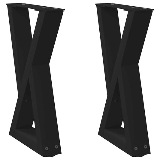 Coffee Table Legs 2 pcs Black 38x(42-43.3) cm Steel
