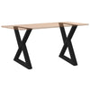 Dining Table Legs 2 pcs Black 70x(72-73.3) cm Steel