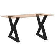 Dining Table Legs 2 pcs Black 70x(72-73.3) cm Steel