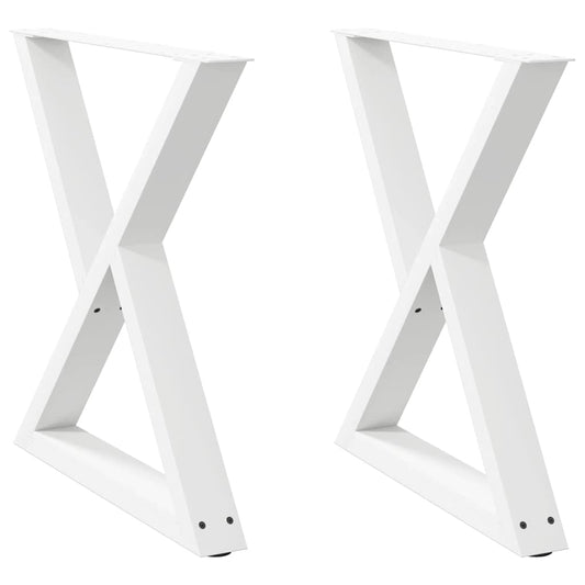 Dining Table Legs 2 pcs White 70x(72-73.3) cm Steel