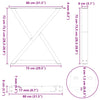 Dining Table Legs 2 pcs Black 80x(72-73.3) cm Steel
