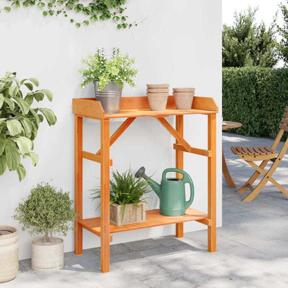 Potting Table with Shelf Brown 75 x 40 x 90 cm Solid Pine Wood