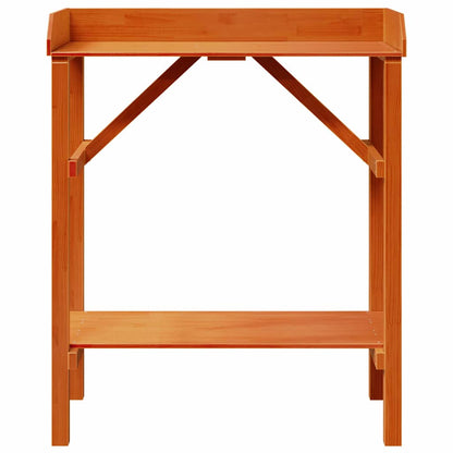 Potting Table with Shelf Brown 75 x 40 x 90 cm Solid Pine Wood