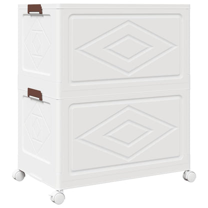 Stackable Storage Box with Wheels 2-Tier 75 L 64x40x76 cm