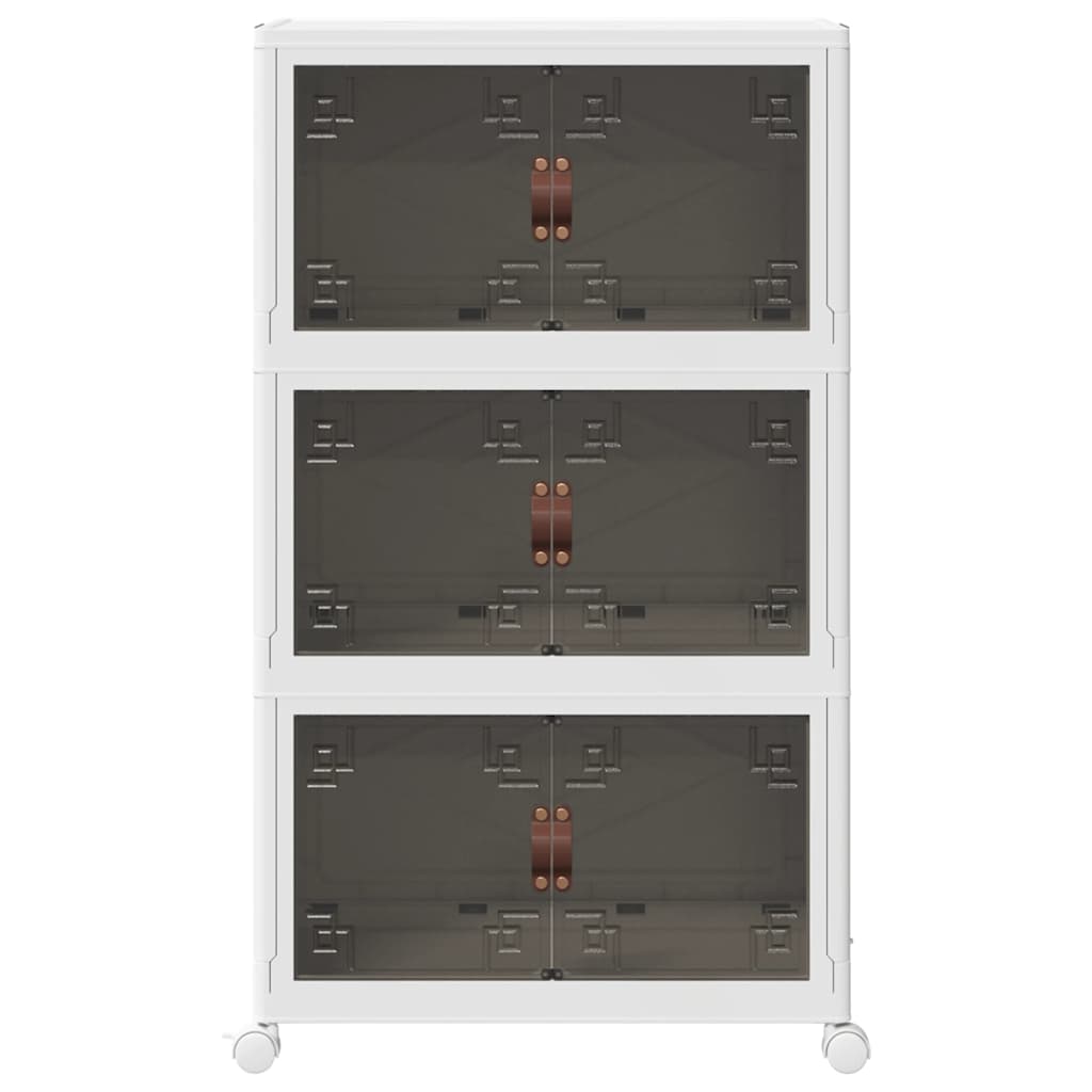 Stackable Storage Box with Wheels 3-Tier 75 L 64x39.5x110.5 cm