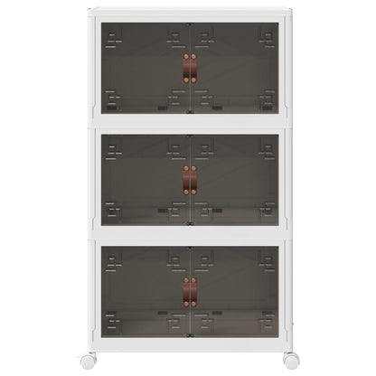 Stackable Storage Box with Wheels 3-Tier 75 L 64x39.5x110.5 cm