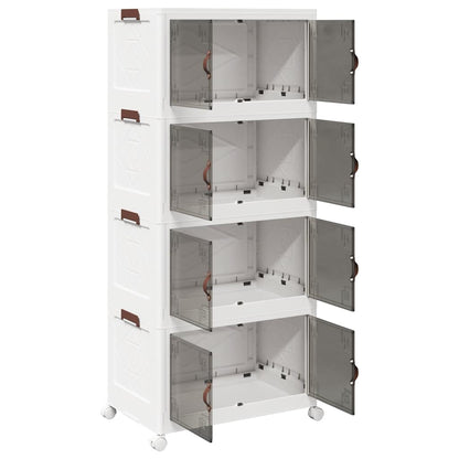 Stackable Storage Box with Wheels 4-Tier 75 L 64x40x141,5 cm
