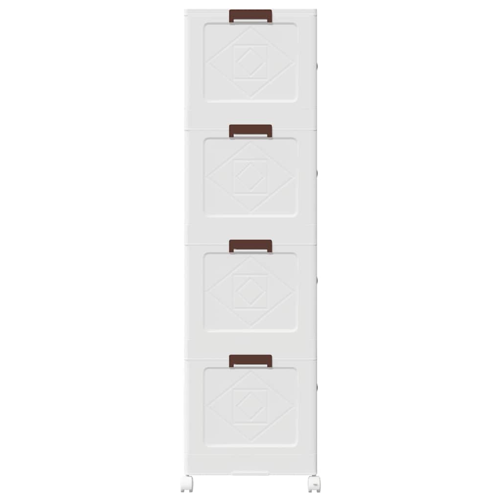 Stackable Storage Box with Wheels 4-Tier 75 L 64x40x141,5 cm