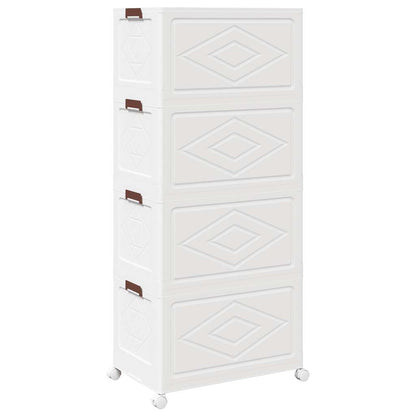 Stackable Storage Box with Wheels 4-Tier 75 L 64x40x141,5 cm