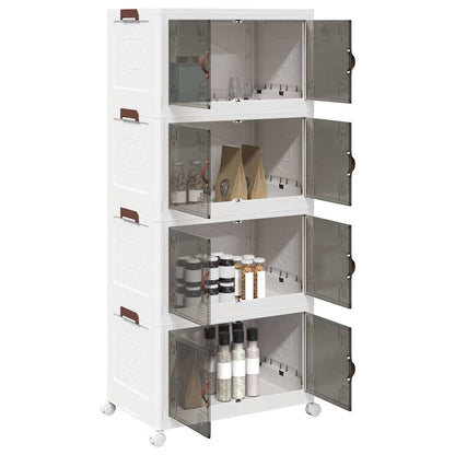 Stackable Storage Box with Wheels 4-Tier 75 L 64x40x141,5 cm