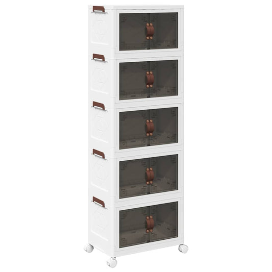 Stackable Storage Box with Wheels 5-Tier 28 L 48,5x29,5x139 cm