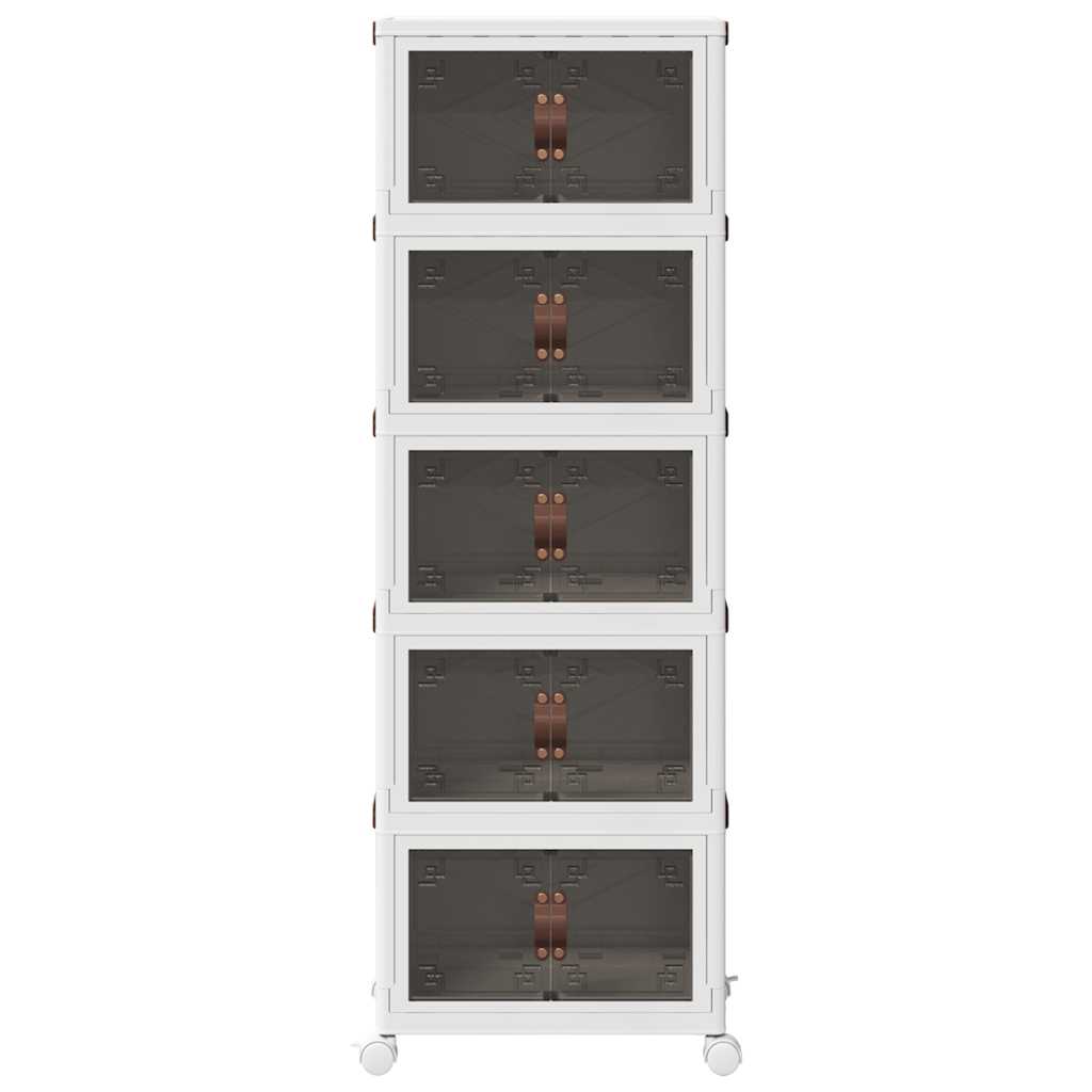 Stackable Storage Box with Wheels 5-Tier 28 L 48,5x29,5x139 cm