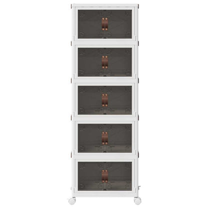 Stackable Storage Box with Wheels 5-Tier 28 L 48,5x29,5x139 cm