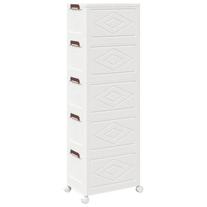 Stackable Storage Box with Wheels 5-Tier 28 L 48,5x29,5x139 cm