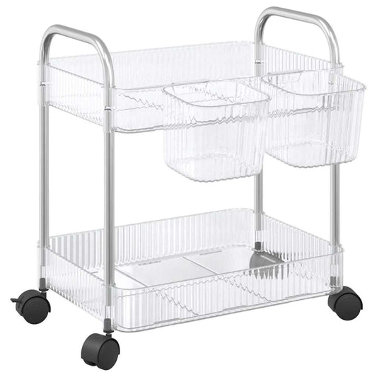 Storage Trolley 2-Tier Transparent 37x28x43,5 cm Acrylic