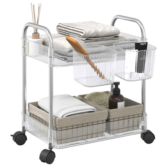 Storage Trolley 2-Tier Transparent 37x28x43,5 cm Acrylic
